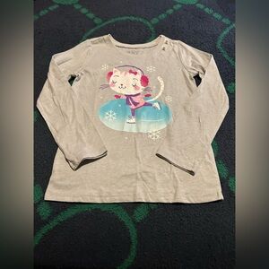 Baby And Toddler Girls Cat Graphic Tee - Gray